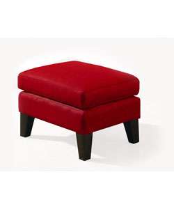 Cranberry Red Stationary Ottoman  
