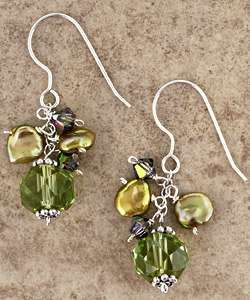 Shades of Green Multi Stone Dangle Earrings (USA)  