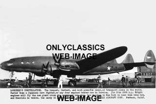 44 LOCKHEED CONSTELLATION AIRPLANE AVIATION PHOTO WWII  
