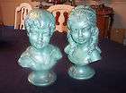 Universal Statuary Corp. Boy and Girl w/Dimples, 10 1/2 Busts, 1962