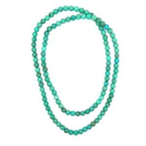   Pearlz Ocean Howlite Dyed turquoise 36 inch Endless Necklace Jewelry