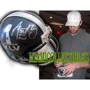  Autographed Aaron Rodgers Mini Helmet   SB XLV MVP 