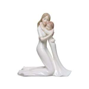  4.25 inch Porcelain Figurine of Slim Mother Kneeling and 