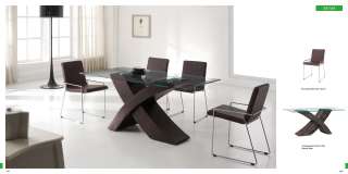Contemporary 34 Table & (2) 164 Chairs Modern DINING set WOODEN base