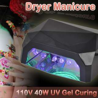 New Black 2 in 1 110V 40W LED UV Gel Curing Dryer Manicure Nail Art 