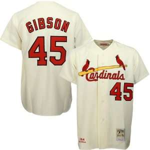 Mitchell & Ness St Louis Cardinals #45 Bob Gibson 1964 White Authentic 
