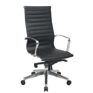  OSP Furniture High Back Black Eco Leather Chair with 