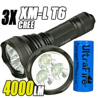   3pcs T6 CREE XM L XML 3 T6 LED 5 Modes Flashlight Torch 26650  