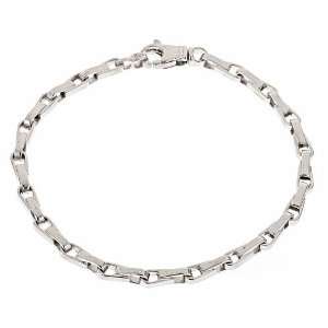   Silver Handmade Link Bracelet Rhodium Plated 8.25 11.2g. Jewelry