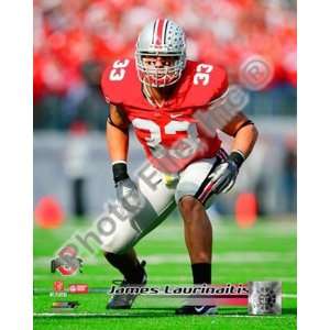 James Laurinaitis Ohio State Buckeyes 2007 Action Finest LAMINATED 