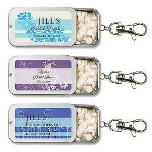  Personalized Spring Theme Key Chain Mint Tin Favors 