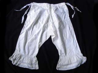 1850’s ORIGINAL 19C. VICTORIAN SPLIT BLOOMERS w/ LACE  