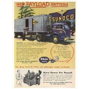  1953 Sun Oil Co Sunoco White 3000 Truck Print Ad (42027 
