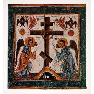   Cross Angels Crucifix Symbol   Original Color Print