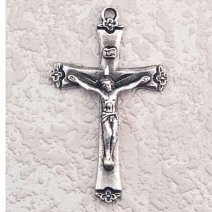 Antique Silver Crucifix Religious Catholic Gift Christian Cross Medal 