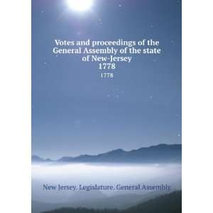   Assembly of the state of New Jersey. 1778 New Jersey. Legislature