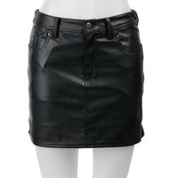 Bernardo Womens Stretch Black Faux Leather Skirt  