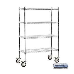 Wire Shelving   Mobile   48 Inches Wide   80 Inches High   24 Inches 