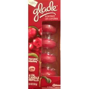 Glade Scented Oil Candle Refills, Harvest Medley, 4 Count (Pack of 3 