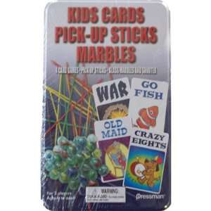  Pick Up Sticks / Cards / Marbles ( Tin ) Toys & Games