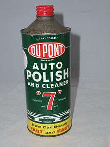DUPONT AUTO POLISH ADVERTISING CONE TOP CAN TIN VINTAGE 269 S  