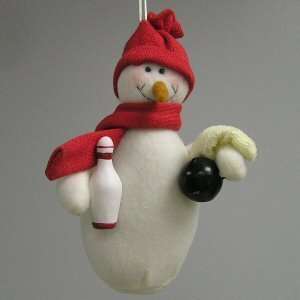  Stuffed Snowman Bowling Ornament 