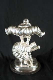 Bronze Michelin Man Pair Bibendum Figurines  