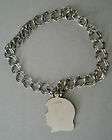 sterling silver girls head charm bracelet expedited shipping