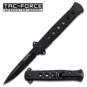 Tac Force All Black Spring Assist Assisted Pocket Knife #698BK  