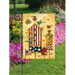  Birdhouse Stars & Stripes Patriotic Garden Flag