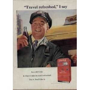 Taxi Driver Travel refreshed, I say  1951 Coca Cola Ad, A2425