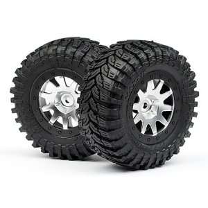 HPI Racing Mnt Maxxis D Tire on MK10 Wheel, Chrome (2)