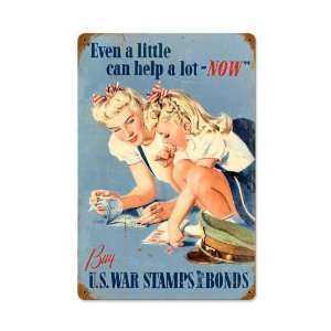  US War Stamps Vintage Metal Sign 