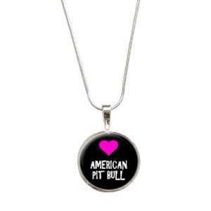  American Pit Bull Dog Love Pendant with Sterling Silver 