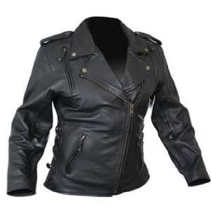 Ladies Classic Cowhide Motorcycle Leather Jacket with Level 3 Advanced 