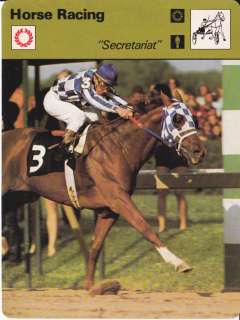 SECRETARIAT THOROUGHBRED HORSE CARD TRIPLE CROWN WINNER 1973  