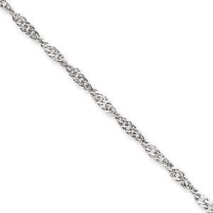    14k White Gold Twisted Diamond cut Singapore Chain Jewelry