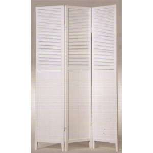   panel solid wood white finish shutter style room divider shoji screen