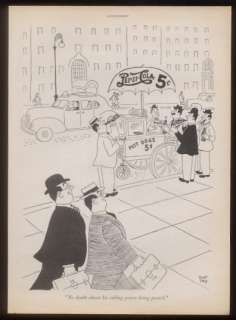 1944 Pepsi Cola hot dog stand wagon Robt Day cartoon ad  