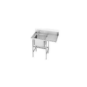   Sink, (1) 28 x 20 x 12 in D, 24 in Right Drainboard, 16 Ga. Stainless