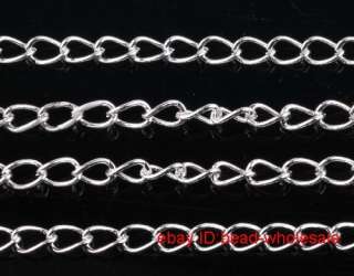 Free ship 3meter silver plated curb chain findings without clasps 