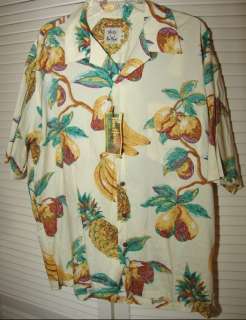 Pineapple Fruit Pau Hana Hawaiian Shirt XL NWT  