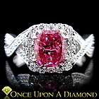   Gold 1.72ctw Fancy Pink Cushion Cut Natural Diamond Engagement Ring