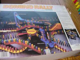   Lot DOMINO RALLY GAME plastic DOMINOES w box SEE ALL PHOTOS 1989 TOYS