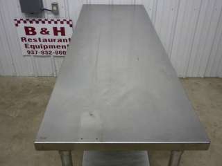 72 x 24 Stainless Steel Work Prep Top Table 6 x 2  