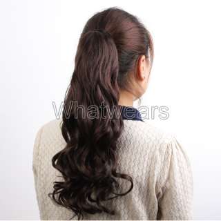 New Hairpiece Tie Band Wavy Curly Long Hair Extension Ponytail 5 