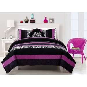  Posh Purple Zebra Comforter Set