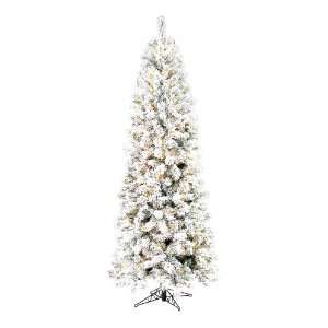 Barcana 6 Foot Flocked Northern Cypress Ready Trim Christmas Tree with 