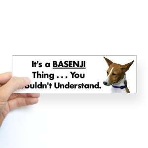  Basenji Thing   You Wouldnt Understand Sticker Pets Bumper 
