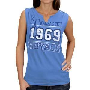 Majestic Kansas City Royals Ladies Light Blue Diamond Diva Heathered 